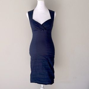 Nicole Miller Navy Metal Sheath Dress Size 4